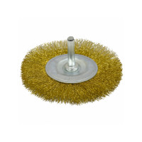 Щітка крацовка дискова, латунна зі шпилькою, 100мм Spitce 